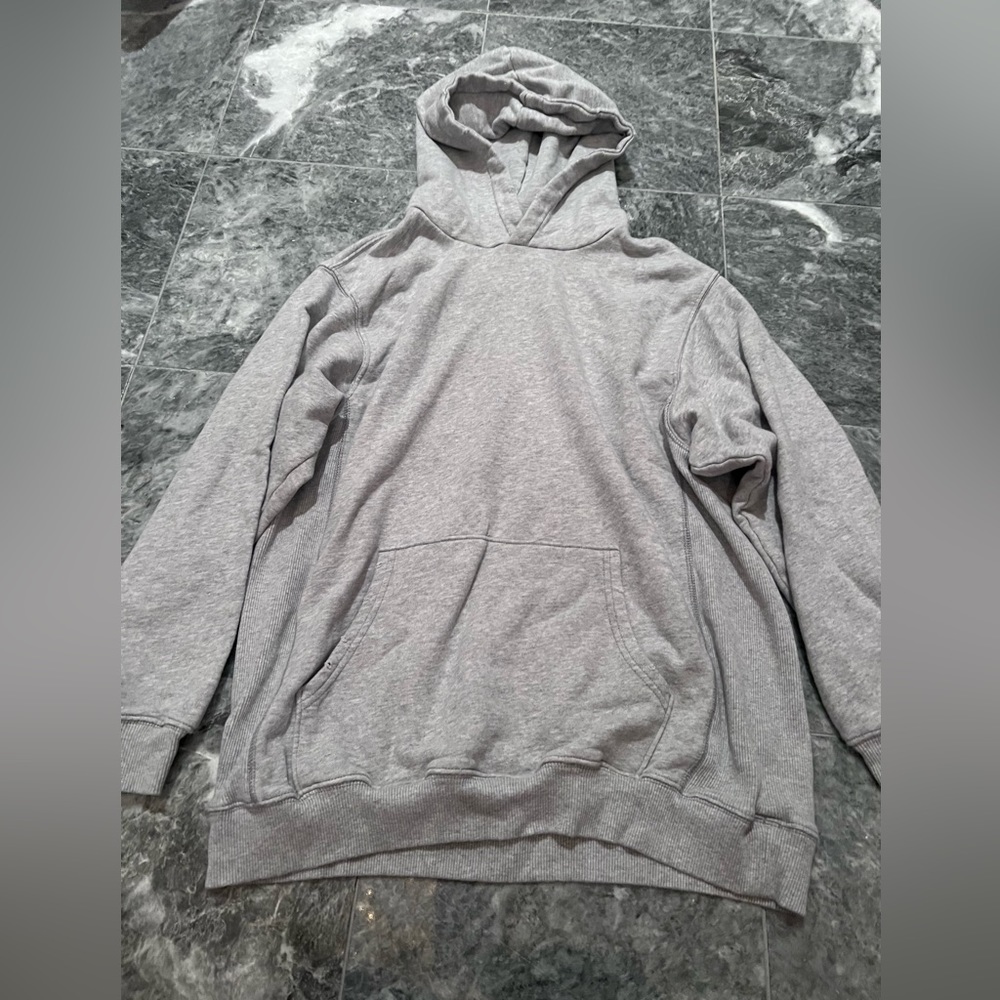 aerie - grey distressed loose fit sweatshirt